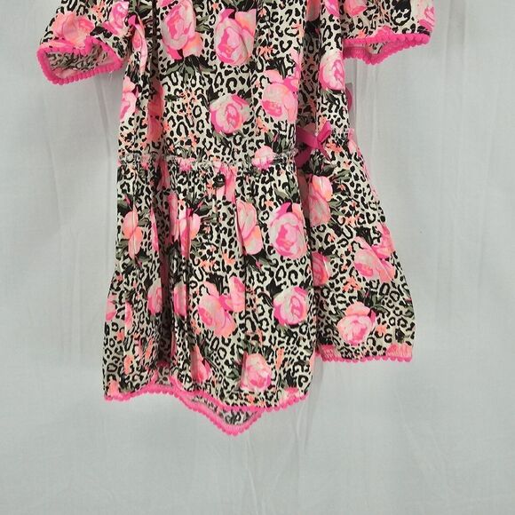 Betsey Johnson Leopard And Flowers Girls Size Medium (10) Top Only - Picture 2 of 7